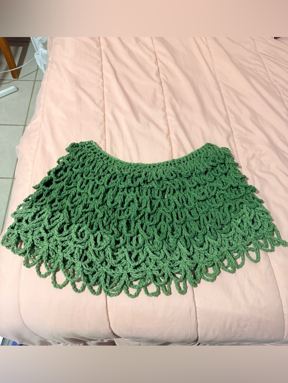 Handmade Green Crocheted Mini Skirt